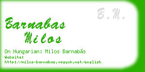 barnabas milos business card