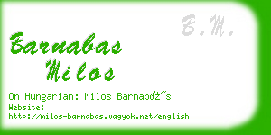 barnabas milos business card